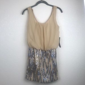 As U Wish Sequin Dress Gold Silver Small NEW